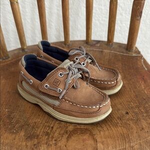 Sperry Brown and Tan Boat Shoes with Moccasin Stitching